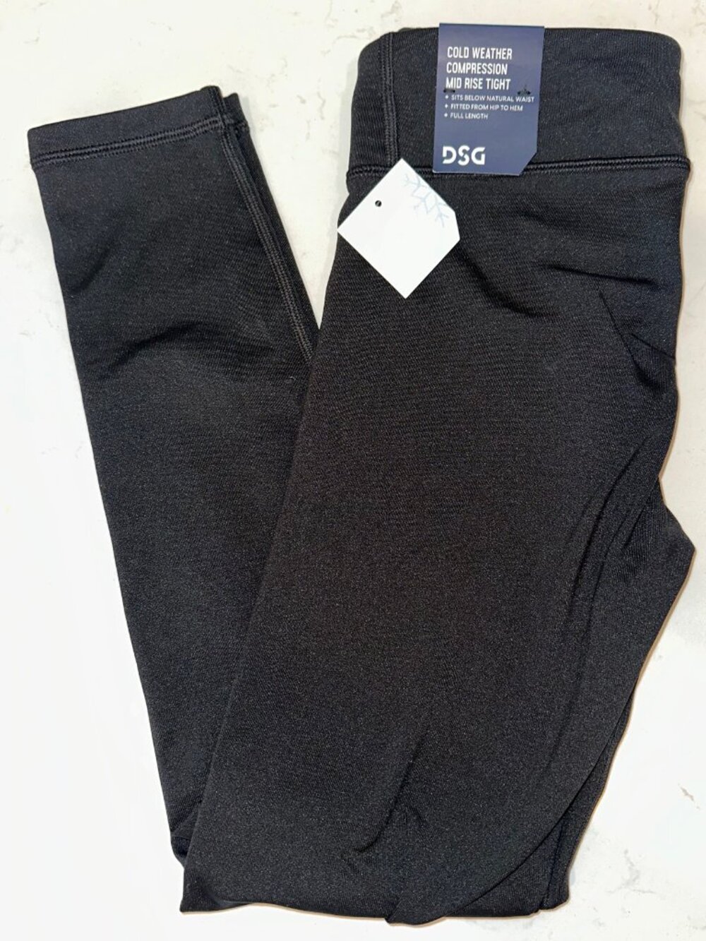 DSG Girl's Cold Weather Compression Mid Rise Tight Size Medium 10-12 Black NEW